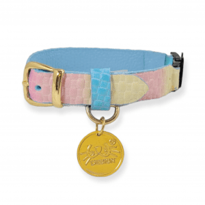 Collar antiahogo para gato en cuero unicornio