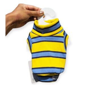 Sweater amarillo líneas azules y negras