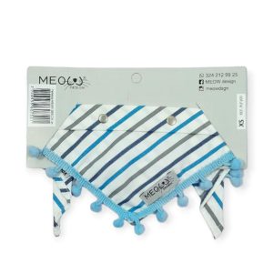 Pañoleta blanca líneas tonos azules