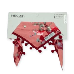 Pañoleta palo de rosa flores rojas