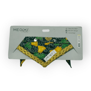 Pañoleta verde campanas borde dorado