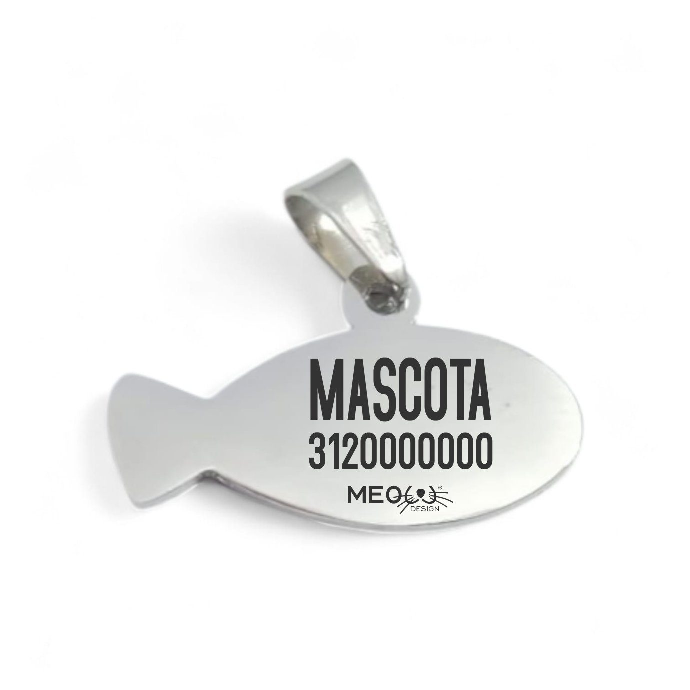 Placa de identificación Mini pez plateado - Imagen 3